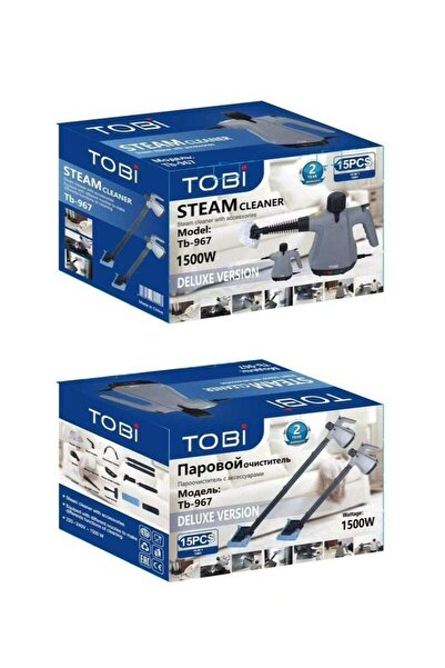 Tobi TB-967 منظف بخاري محمول باليد بقوة 1500 واط مع 15 ملحقًا