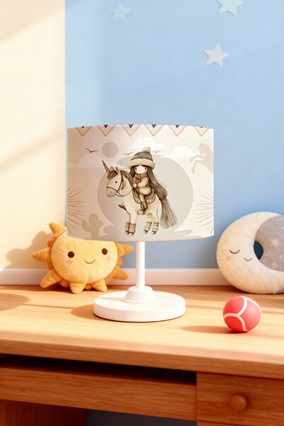 EVPANYA عاكس الضوء لغرفة الأطفال بنمط الفتاة الصغيرة مع الحصان