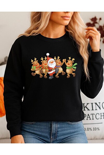 OEM Black 100% Cotton Sweatshirt - Santa Claus