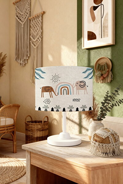 EVPANYA Antique Line Safari Patterned Children's Room Lampshade