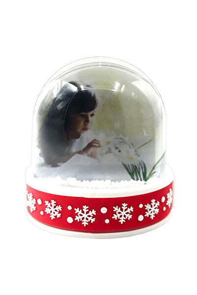 CrisPrint Desk globe with LED, snowflakes and 2 red pictures - Christmas gift