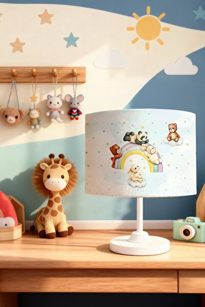 EVPANYA عاكس الضوء لغرفة الأطفال بنمط الحيوانات التي تسلق قوس قزح