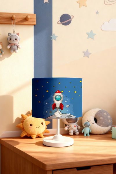 EVPANYA عاكس الضوء لغرفة الأطفال بنمط الصاروخ الأحمر