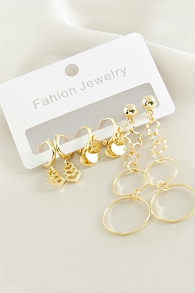 Marsilyan 6 Pieces Heart Pearl Stone Hoop Earrings