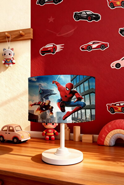 EVPANYA عاكس الضوء لغرفة الأطفال بنمط الرجل الحديدي والعنكبوت