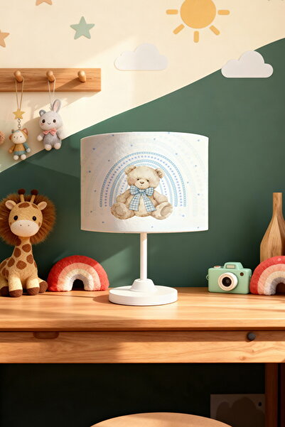 EVPANYA عاكس الضوء لغرفة الأطفال بنمط الدب اللطيف ذو قوس قزح الأزرق