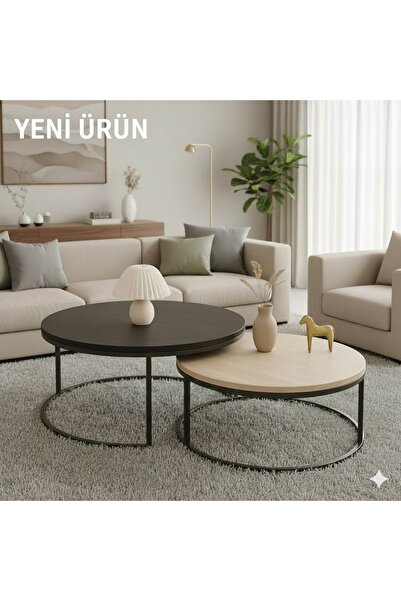 EDMONDA EV AKSESUAR ULTRA LÜX ORTA SEHPA İKİLİ ORTA SEHPA METAL SEHPA