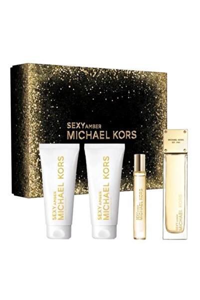 Michael Kors Sexy Amber Perfume Set (100 ml + 10 ml + Body Lotion 100 ml + Shower Gel 100 ml)