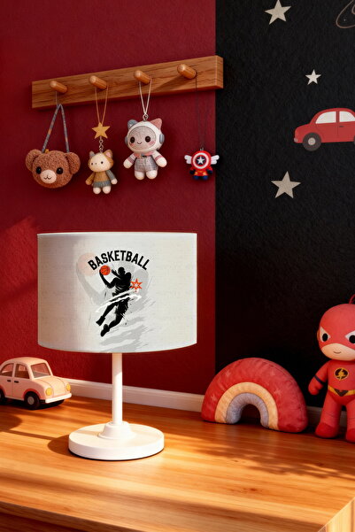 EVPANYA Gray Basketball Star Patterned Children's Room Lampshade