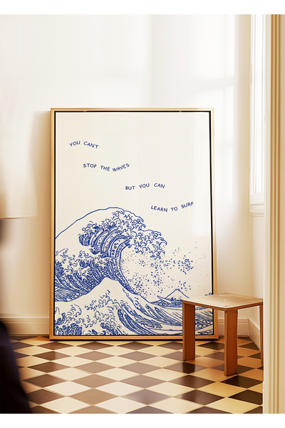 ARTHOUSECOLLECTIVE You Can Learn To Surf / Büyük Dalga - Japon Sanat Eserleri - Tablo Ölçülerinde Çerçevesiz Poster