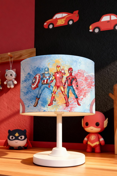 EVPANYA عاكس الضوء لغرفة الأطفال بنمط الأبطال الخارقين باللون الأزرق