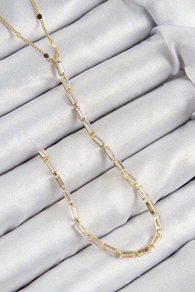 Skygo Brass Zircon Stone Model Gold Color Y Necklace Tj-Bko10450