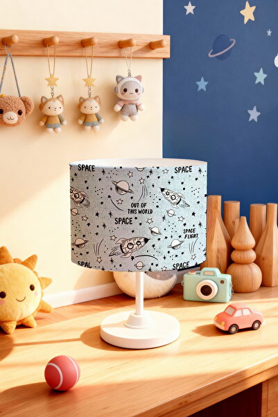 EVPANYA Blue Antique Space Patterned Children's Room Lampshade