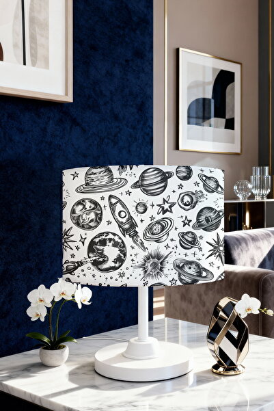 EVPANYA Black and White Small Galaxy Patterned Children's Room Lampshade