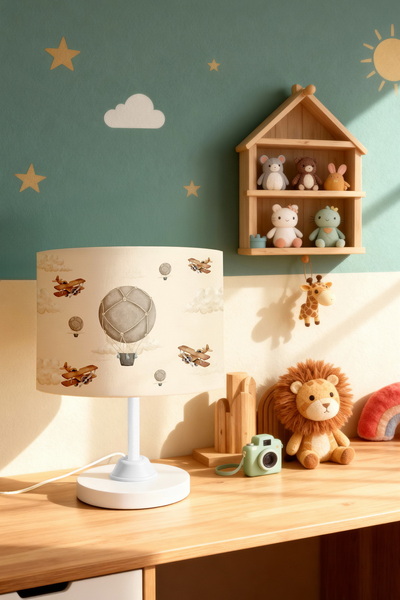 EVPANYA عاكس الضوء لغرفة الأطفال بنمط مغامرة الطائرة والبالون