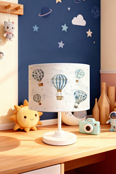 EVPANYA Blue Striped Flying Balloon Patterned Children's Room Lampshade