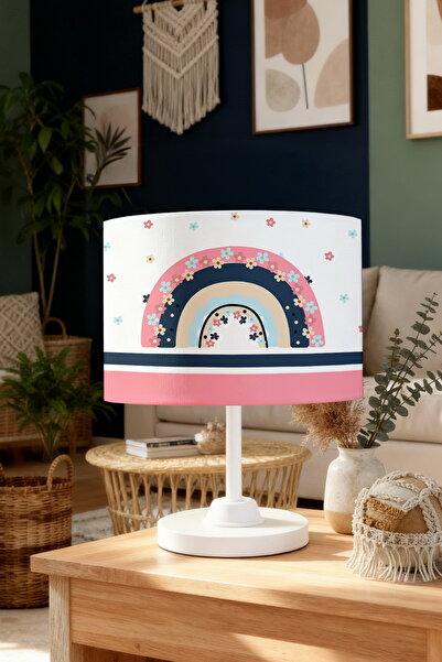 EVPANYA عاكس الضوء لغرفة الأطفال بنمط الأقحوان وقوس قزح مخطط باللون الوردي