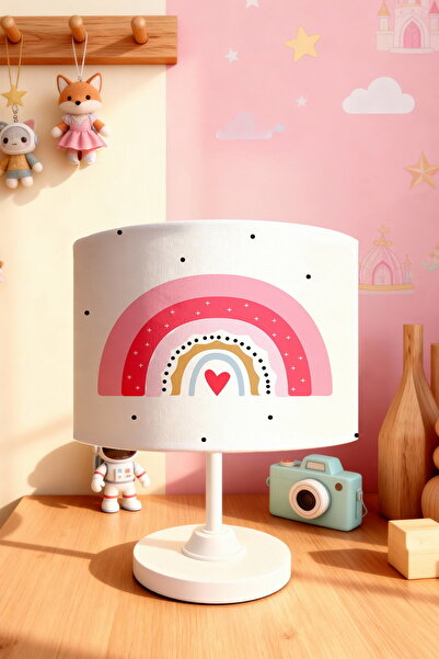 EVPANYA Pink Rainbow Patterned Children's Room Lampshade