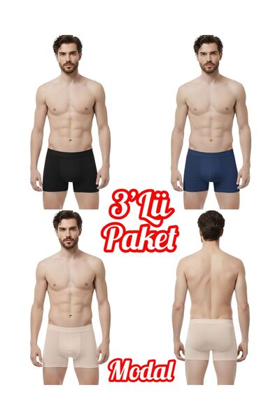 Özten İç Giyim 3-Pack Modal Elastane Classic Men's Boxer Ozt31020