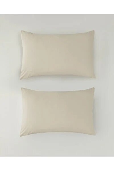SUVAY Gray Colored Cotton 2-Piece Pillowcase Set Pillowcase with Cover