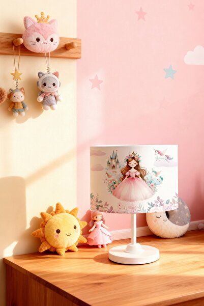 EVPANYA Rose Crown Princess Patterned Children's Room Lampshade