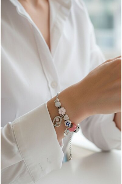 AKSESUARIM Women's Heart Detailed Steel Bracelet