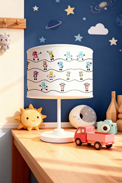 EVPANYA عاكس الضوء لغرفة الأطفال بنمط الروبوتات على شكل قلب