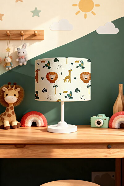 EVPANYA Simple Pastel Colored Safari Patterned Children's Room Lampshade