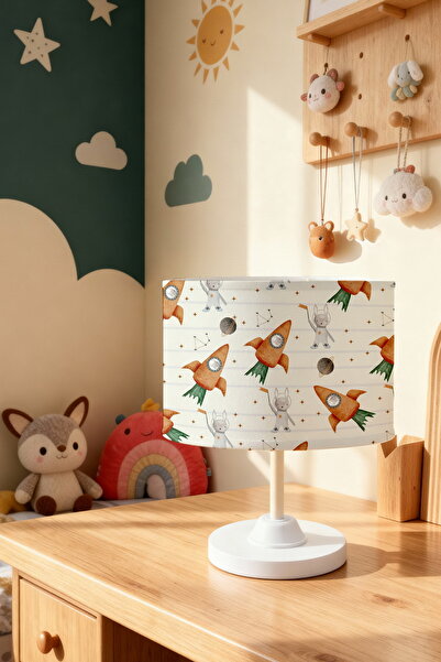 EVPANYA عاكس الضوء لغرفة الأطفال بنمط أرنب رائد الفضاء وصاروخ الجزر