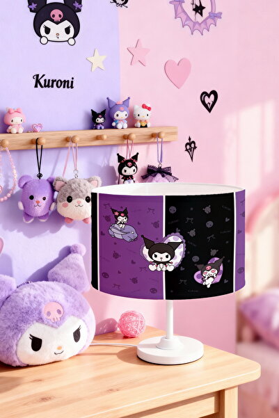 EVPANYA Purple Black Sweet Kuromiler Patterned Children's Room Lampshade
