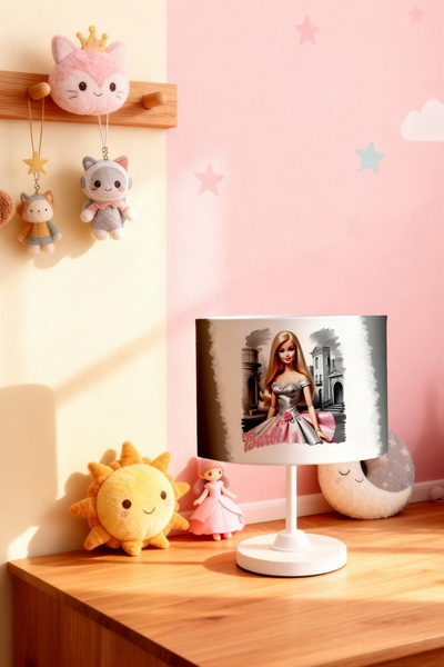 EVPANYA عاكس الضوء لغرفة الأطفال بنمط باربي مع تنورة وردية