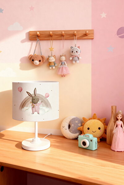 EVPANYA Rabbit Patterned Children's Room Lampshade with Giraffe Toy