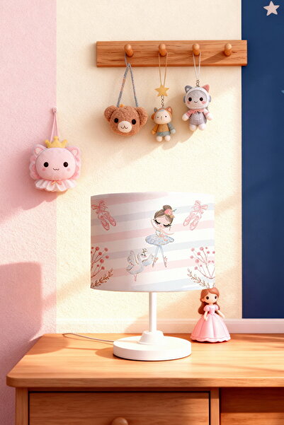EVPANYA Golden Swan and Ballerina Patterned Children's Room Lampshade