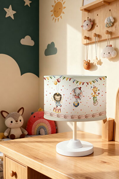 EVPANYA Animals in the Circus Patterned Children's Room Lampshade