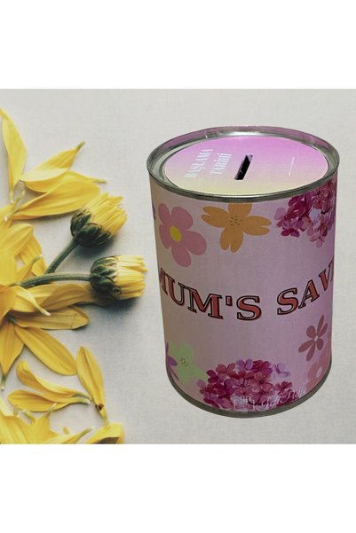giftpuffy Special Flower Patterned Metal Piggy Bank for Mother – Memory and Savings Piggy Bank