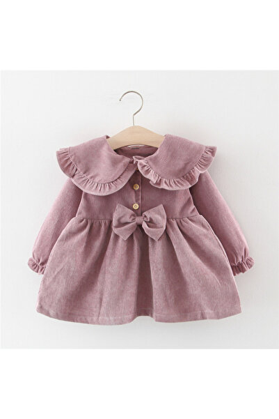 Little Dress Rochie mov cu guler, fundiță și nasturi