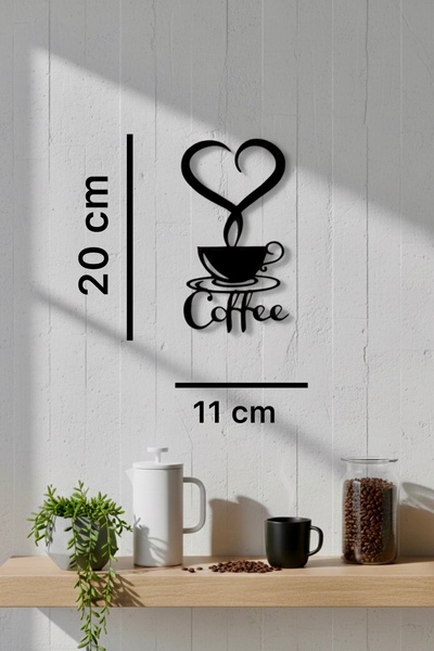 HD1001 Kahve Duvar Süsü Kahve Köşesi Bohem Ev Dekoru Modern Tablo 20cm