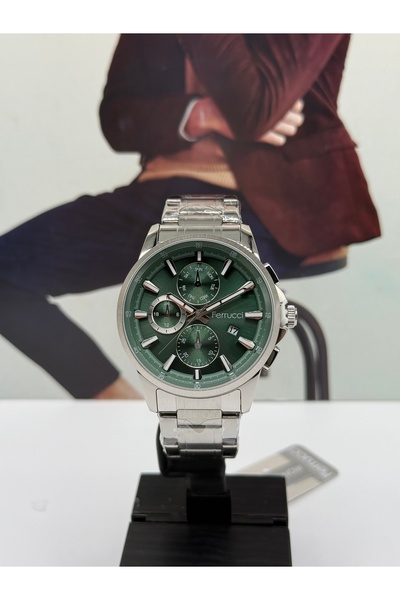 Ferrucci Silver Stylish Men's Watch Waterproof with 2 Years Warranty