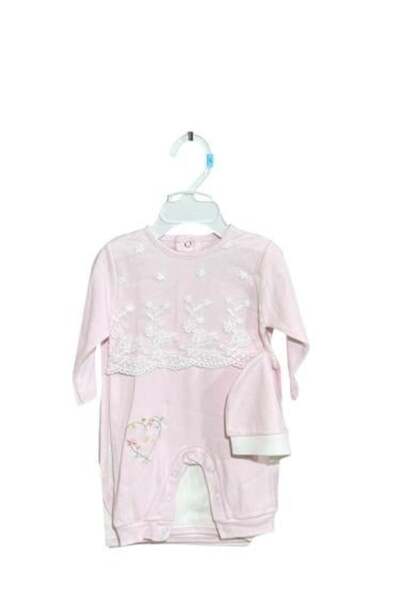 Dar Al Taraf طقم حديثي الولادة من القطن الوردي مكون من 3 قطع (رومبير، قبعة، م...