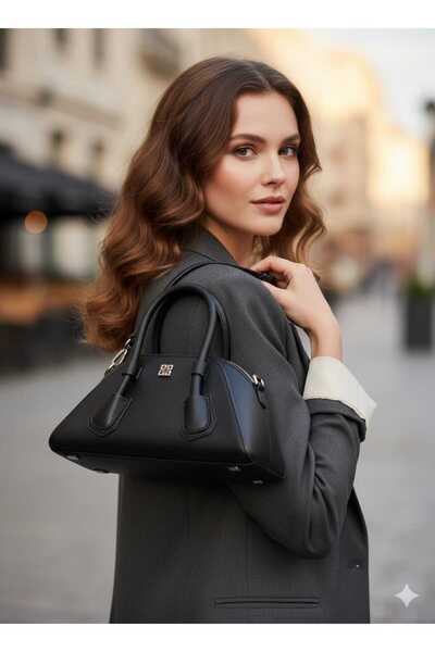 Generic A black handbag with a luxurious design and smooth lines, adding understated elegance to a formal look.