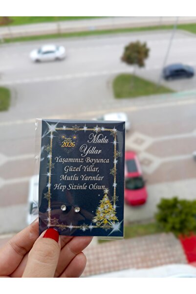 BursaTasarımDünyası 2026 yeni yıl, noel, yılbaşı hediyesi 1 adet kartlı küpe