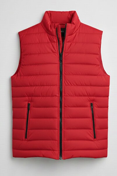 legends butik Vestă matlasată căptușită pentru bărbați, cu buzunare duble și ...