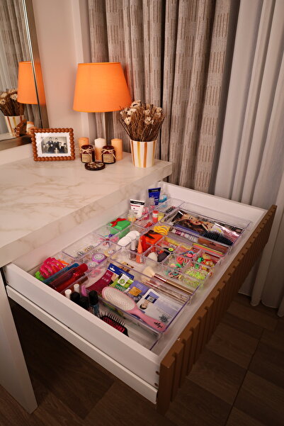 color house مجموعة من 25 منظم أدراج شفاف، منظم مكياج ومجوهرات (بلاستيك صلب)