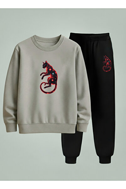 LORVEX Swea tricou - Set de trening unisex pentru copii, cu gâtul tip crewnec...