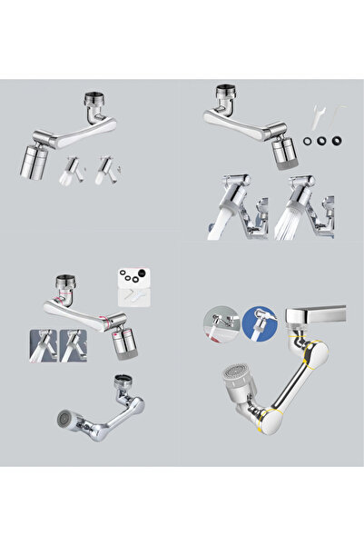 Marsilyan Flexible 1080 °   Faucet Head with 3 Joints, Movable Water Mode, Si...