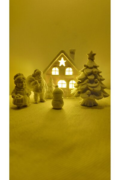 Taz Work Shop Aksesuar Dekoratif Sevimli minyatür Ev Seti Led Mumlar Dahil Ge...