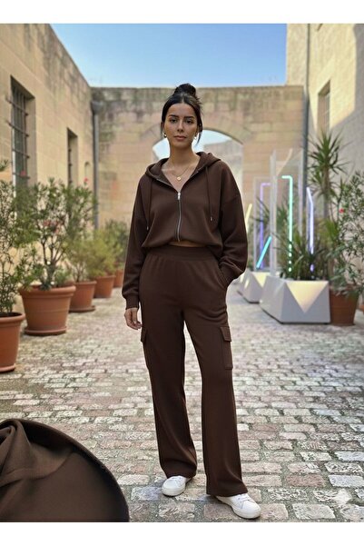 Kumaş sever Kahve Rengi Penye Kumaş Esnek Kalın Yüz Kumaş Çift En Metrelik Kazak Eşofman Takım Giyim kumas