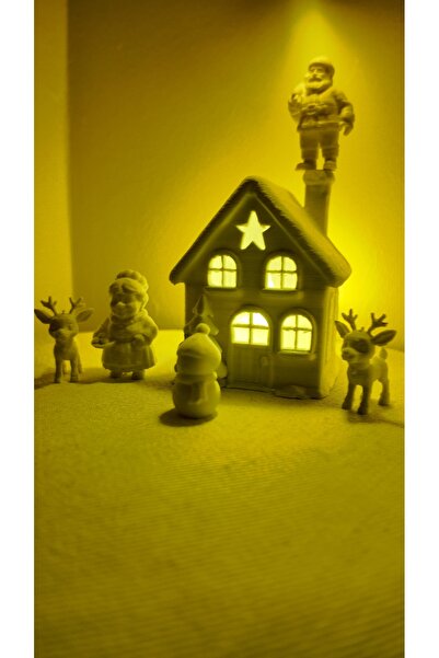 Taz Work Shop Aksesuar Dekoratif Sevimli minyatür Ev Seti Led Mumlar Dahil Lü...