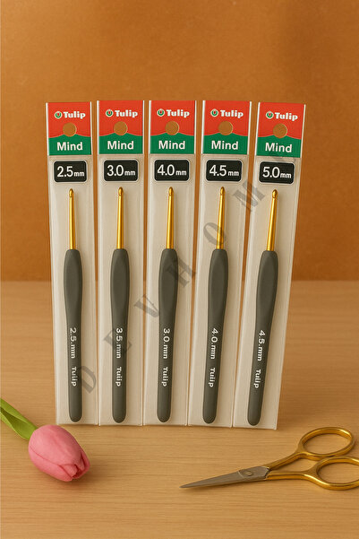 devhome مجموعة كروشيه توليب إتيمو ميند – مقبض مريح وناعم – للكروشيه والأميجورومي 5 قطع