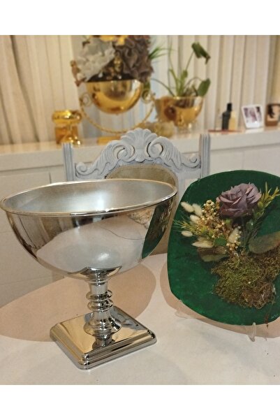 Hatem dekor flower Gümüş Vazo Büyük Boy